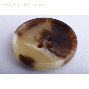 Unsaturated imitation horn resin buttons